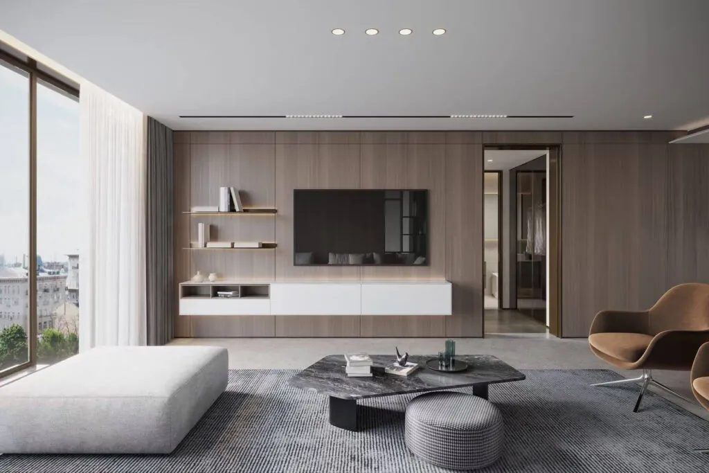 Modular Furniture Tavolino Minimalista PM 1 and Stand Industriale PM 2 07